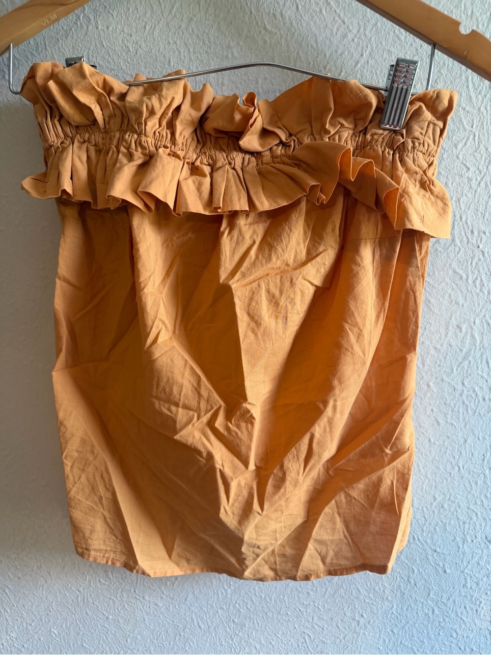 Women's Ruffled Tube Top in Burnt Orange